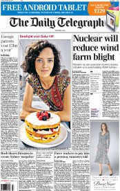 The Daily Telegraph Newspaper Front Page (UK) for 22 October 2013