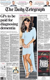 The Daily Telegraph Newspaper Front Page (UK) for 22 October 2014