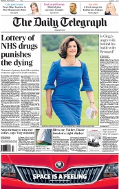 The Daily Telegraph Newspaper Front Page (UK) for 22 January 2014