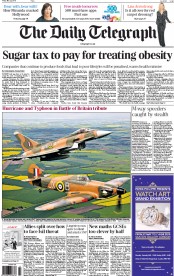 The Daily Telegraph Newspaper Front Page (UK) for 22 May 2015