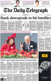 The Daily Telegraph (UK) Newspaper Front Page for 22 June 2012