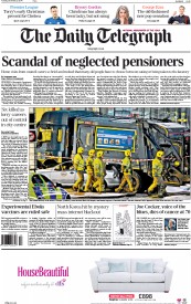 The Daily Telegraph Newspaper Front Page (UK) for 23 December 2014