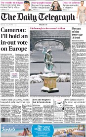 The Daily Telegraph (UK) Newspaper Front Page for 23 January 2013