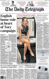 The Daily Telegraph (UK) Newspaper Front Page for 23 September 2014