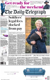 The Daily Telegraph (UK) Newspaper Front Page for 23 September 2016