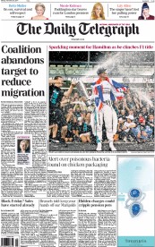 The Daily Telegraph Newspaper Front Page (UK) for 24 November 2014