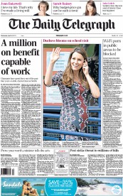 The Daily Telegraph (UK) Newspaper Front Page for 24 April 2013