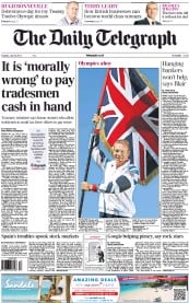 The Daily Telegraph (UK) Newspaper Front Page for 24 July 2012