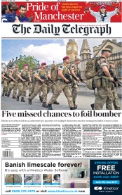 The Daily Telegraph (UK) Newspaper Front Page for 25 May 2017