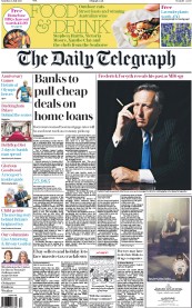 The Daily Telegraph Newspaper Front Page (UK) for 25 July 2015