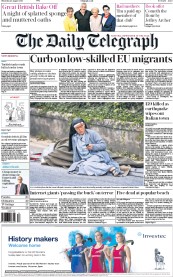 The Daily Telegraph (UK) Newspaper Front Page for 25 August 2016