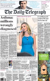 The Daily Telegraph (UK) Newspaper Front Page for 26 February 2016