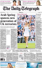 The Daily Telegraph (UK) Newspaper Front Page for 26 June 2012