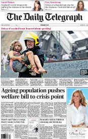 The Daily Telegraph (UK) Newspaper Front Page for 26 July 2013