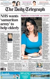 The Daily Telegraph Newspaper Front Page (UK) for 27 November 2013