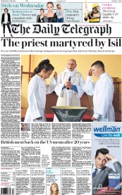 The Daily Telegraph (UK) Newspaper Front Page for 27 July 2016