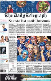 The Daily Telegraph (UK) Newspaper Front Page for 28 November 2015