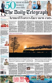 The Daily Telegraph (UK) Newspaper Front Page for 28 December 2016