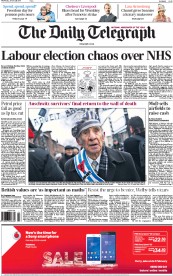 The Daily Telegraph (UK) Newspaper Front Page for 28 January 2015