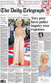 The Daily Telegraph (UK) Newspaper Front Page for 28 May 2012