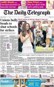 The Daily Telegraph Newspaper Front Page (UK) for 28 June 2011