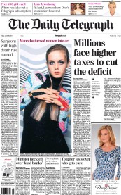 The Daily Telegraph Newspaper Front Page (UK) for 28 June 2013