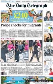 The Daily Telegraph Newspaper Front Page (UK) for 29 November 2014