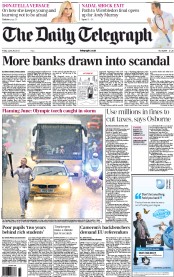 The Daily Telegraph (UK) Newspaper Front Page for 29 June 2012