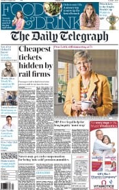 The Daily Telegraph Newspaper Front Page (UK) for 29 August 2015