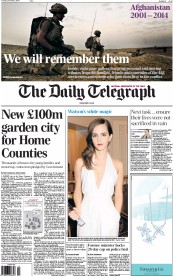 The Daily Telegraph Newspaper Front Page (UK) for 2 December 2014