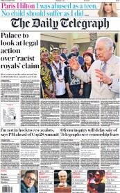 The Daily Telegraph front page for 2 December 2023