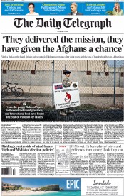 The Daily Telegraph Newspaper Front Page (UK) for 2 April 2014