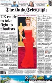 The Daily Telegraph (UK) Newspaper Front Page for 2 September 2014