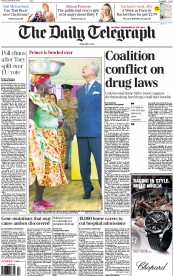 The Daily Telegraph Newspaper Front Page (UK) for 30 October 2014