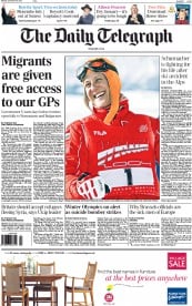 The Daily Telegraph (UK) Newspaper Front Page for 30 December 2013