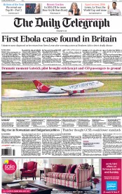 The Daily Telegraph (UK) Newspaper Front Page for 30 December 2014