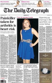 The Daily Telegraph Newspaper Front Page (UK) for 30 May 2013