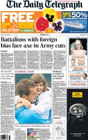 The Daily Telegraph (UK) Newspaper Front Page for 30 June 2012
