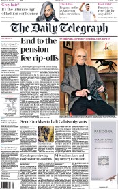 The Daily Telegraph (UK) Newspaper Front Page for 30 July 2015