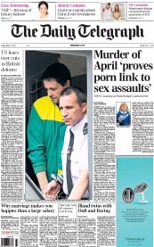 The Daily Telegraph Newspaper Front Page (UK) for 31 May 2013