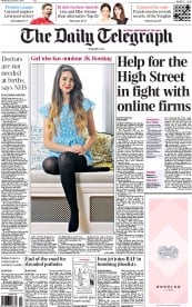 The Daily Telegraph (UK) Newspaper Front Page for 3 December 2014