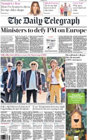 The Daily Telegraph (UK) Newspaper Front Page for 3 February 2016