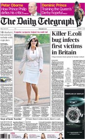 The Daily Telegraph (UK) Newspaper Front Page for 3 June 2011