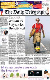 The Daily Telegraph (UK) Newspaper Front Page for 3 July 2018