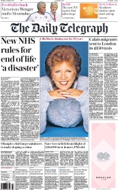The Daily Telegraph Newspaper Front Page (UK) for 3 August 2015