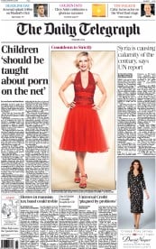 The Daily Telegraph Newspaper Front Page (UK) for 3 September 2013