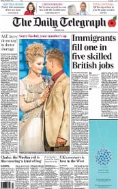 The Daily Telegraph Newspaper Front Page (UK) for 4 November 2013