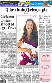 The Daily Telegraph Newspaper Front Page (UK) for 4 February 2014