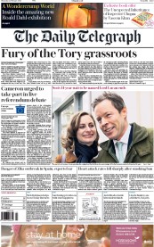 The Daily Telegraph (UK) Newspaper Front Page for 4 February 2016