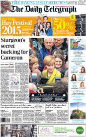 The Daily Telegraph Newspaper Front Page (UK) for 4 April 2015